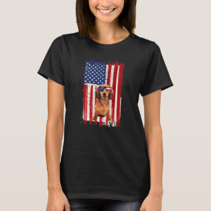 Camiseta Dachshund Perro Bandera Americana Independencia Pa
