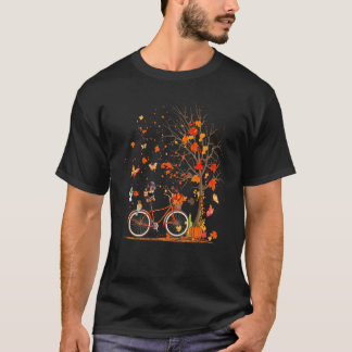 Camiseta Dachshund Perro Calabaza Bicicleta Caída Sale Árbo