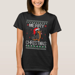 Camiseta Dachshund Perro Navidades suéteres feos Pajama Wie