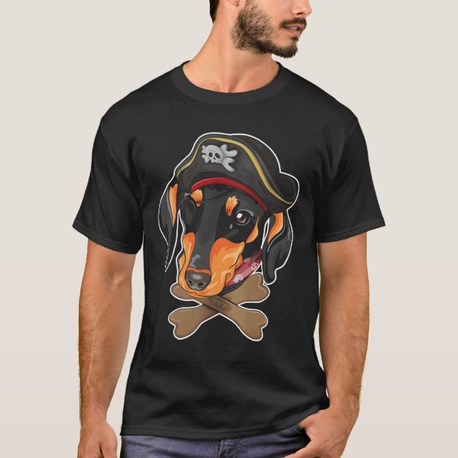 Camiseta Dachshund Perro Pirate Divertido disfraz de Hallow (Anverso)