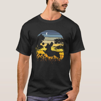 Camiseta Dachshund - Perro Salchicha - Atardecer - Jardín -