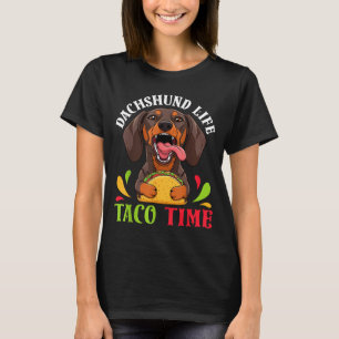 Camiseta Dachshund perro vida taco tiempo comida mexicana p