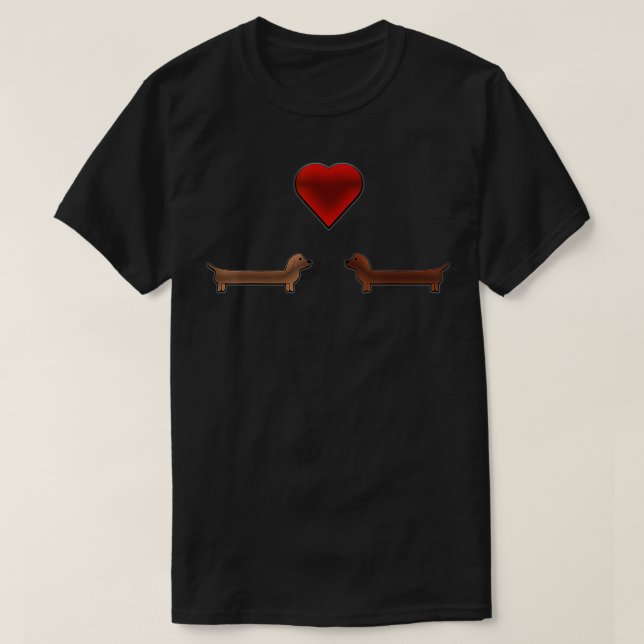 Camiseta Dachshund (Perro Weiner) El día de San Valentín Ca (Diseño del anverso)
