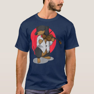 Camiseta Dachshund Perro Wiener Jugando Violin Cute Gracios