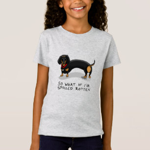 Camiseta Dachshund podrido podrido (S negro & tan) Perro cu