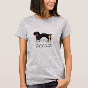 Camiseta Dachshund podrido podrido (S negro & tan) Perro cu