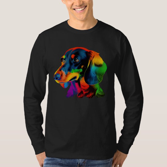 Camiseta Dachshund Pop Colorido  Dachshund (Anverso)