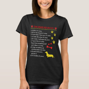 Camiseta Dachshund Puppy Cute Gracioso 10 reglas Hombres Re