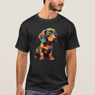 Camiseta Dachshund Puppy Dog Pop Art