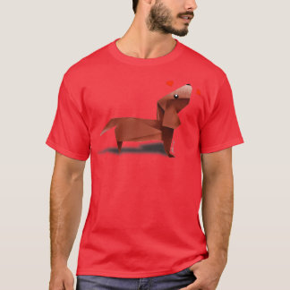Camiseta Dachshund Puppy Origami Design 1