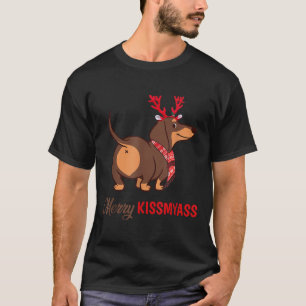 Camiseta Dachshund, reno de los Navidades divertidos de Bes