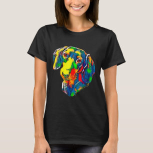 Camiseta Dachshund retrato colorido pintando Guay Dachshun