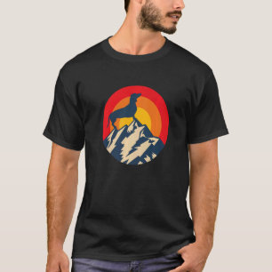 Camiseta Dachshund Retro Dog Circle Sunset Mountain Vintage