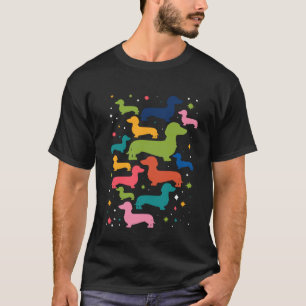 Camiseta Dachshund Retro Moderno de Mediano Siglo Perro 60s