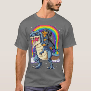 Camiseta Dachshund Riding Dinosaur T rex for Men Women Boys