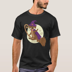 Camiseta Dachshund Riding Witch Broom Cute Dog Halloween Co