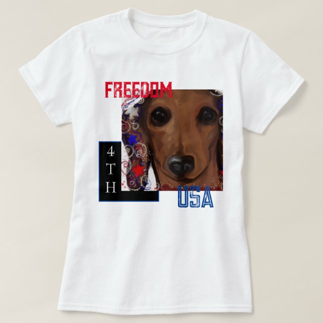Camiseta Dachshund Rojo      (Diseño del anverso)