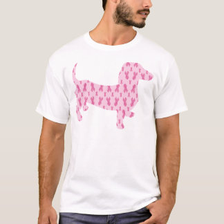 Camiseta Dachshund rosado de la cinta