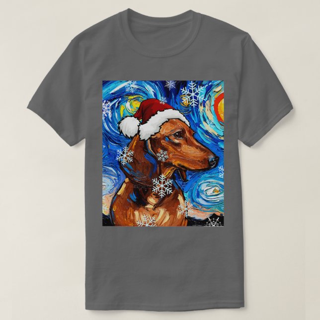 Camiseta Dachshund Santa (Diseño del anverso)