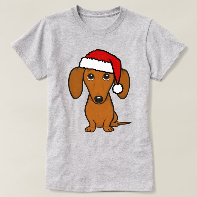 Camiseta Dachshund Santa Cute Navidades Wiener Dog Holiday (Diseño del anverso)