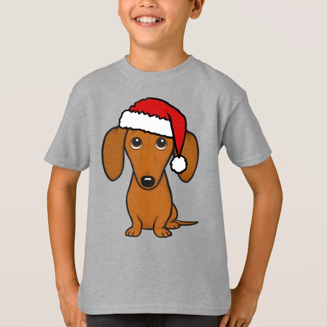 Camiseta Dachshund Santa Cute Navidades Wiener Dog Holiday (Anverso)