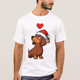 Camiseta Dachshund Santa Hat Navidades