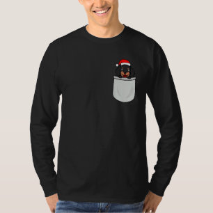 Camiseta Dachshund Santa Pocket Cute Gracioso Perro Mamá Pa