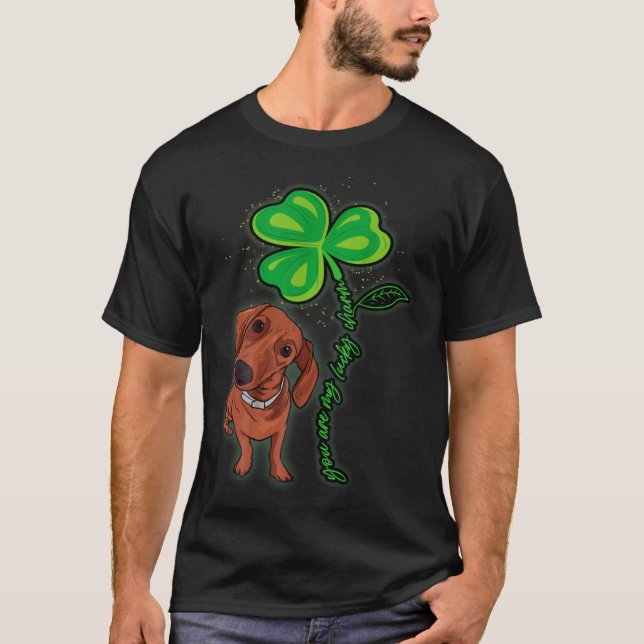 Camiseta Dachshund Shamrock St Patricks Day You Are My Luck (Anverso)