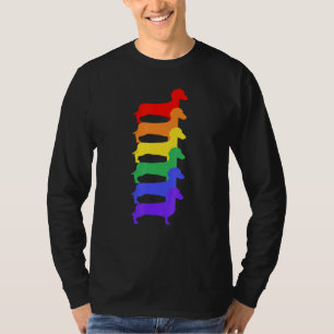 Camiseta Dachshund Silhouette Moderno Esbozo Tolerancia Div