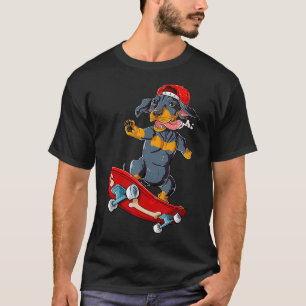 Camiseta Dachshund Skateboard T Wiener Dog Funny Skateboar