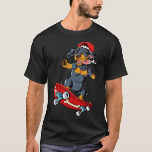 Camiseta Dachshund Skater for Men Women Boys Girls Kids Dog