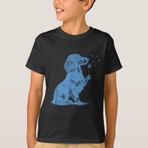 Camiseta Dachshund soplando deseos diente de león amante ma