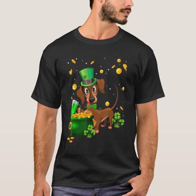 Camiseta Dachshund St Patrick's Day Irish C    Dog   (Anverso)