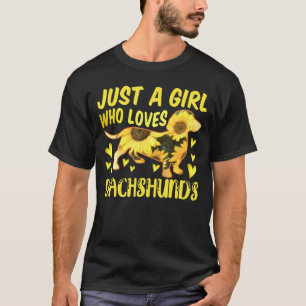 Camiseta Dachshund Sunflower Weenie Perro Mujeres