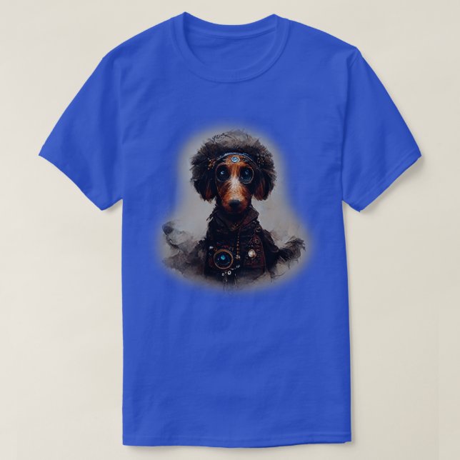 Camiseta Dachshund Surreal Steampunk Arte Perro 2 (Diseño del anverso)