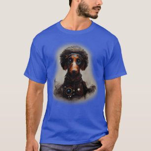 Camiseta Dachshund Surreal Steampunk Arte Perro 2