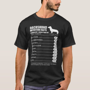 Camiseta Dachshund T - Hechos de nutrición de perros más 