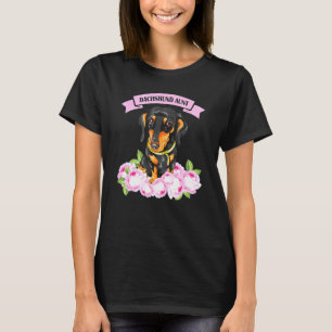 Camiseta Dachshund tía Wiener Doxie Dueña Floral Women Gir