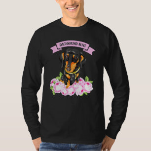 Camiseta Dachshund tía Wiener Doxie Dueña Floral Women Gir