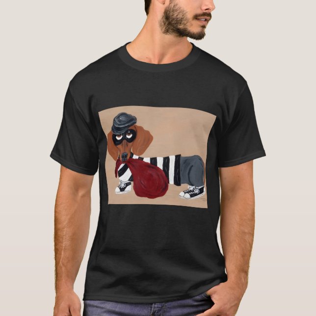 Camiseta  Dachshund Treat Thief burglar (Anverso)