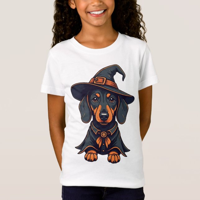 Camiseta Dachshund Trick o Treater (Anverso)
