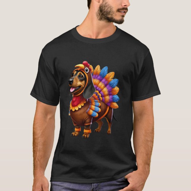 Camiseta Dachshund Turkey gracioso Mascota de perros animal (Anverso)