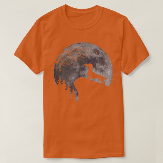 Camiseta Dachshund Under Moon Halloween Dog Lovers  (Diseño del anverso)