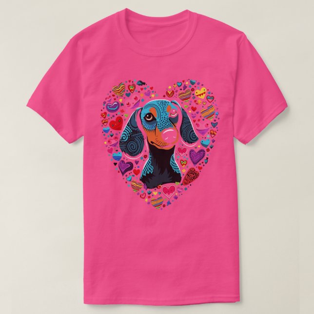 Camiseta Dachshund Valentine (Diseño del anverso)