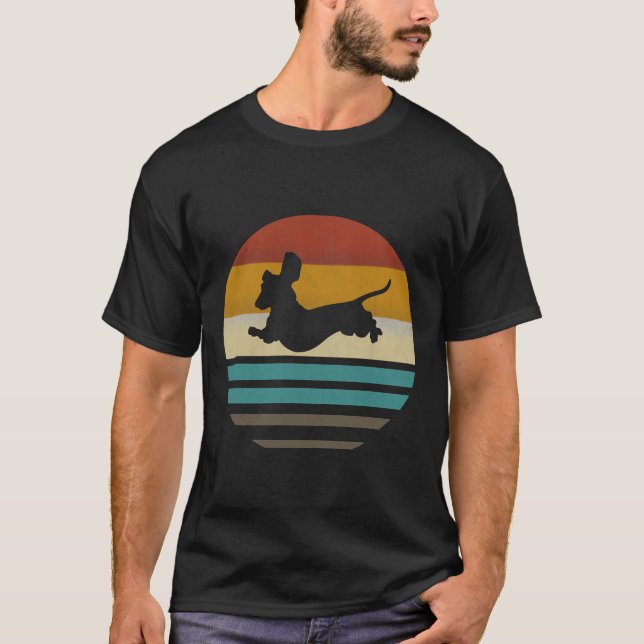 Camiseta Dachshund Vintage Silhouette S S (Anverso)
