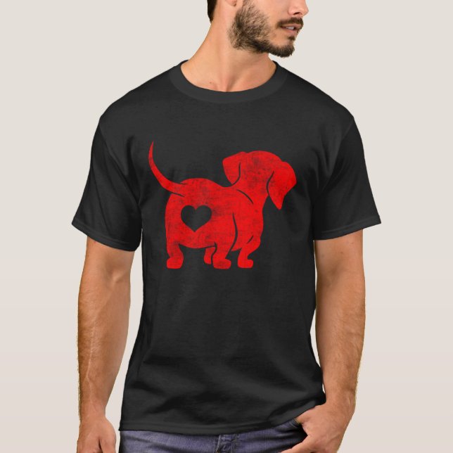 Camiseta Dachshund Weenie Dog Lover Valentines Day For Wome (Anverso)