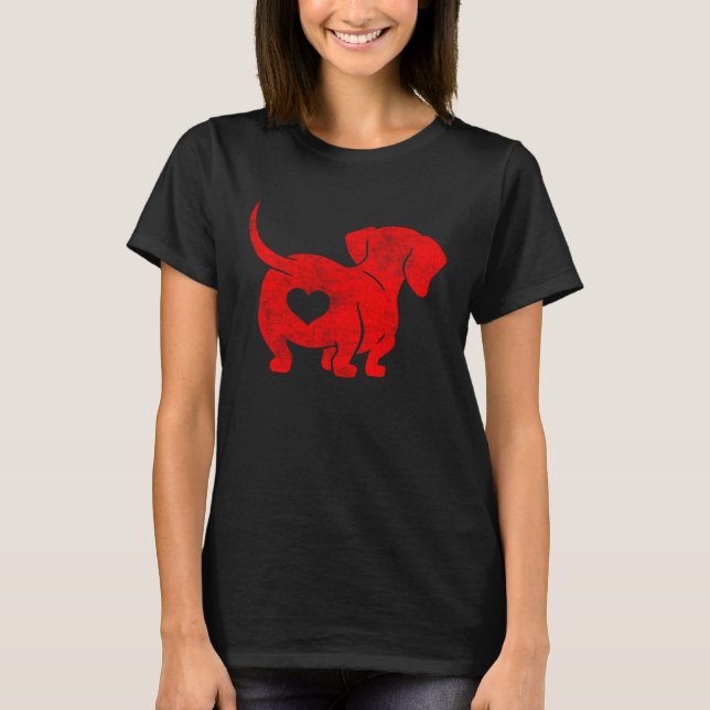 Camiseta Dachshund Weenie Dog Lover Valentines Day For Wome (Anverso)