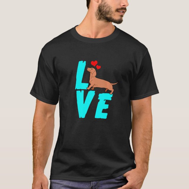 Camiseta Dachshund Weiner Dog I Love Doxie (Anverso)