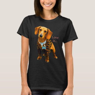 Camiseta Dachshund Weiner Perro Mamá Papá Ama Doxie Cortar