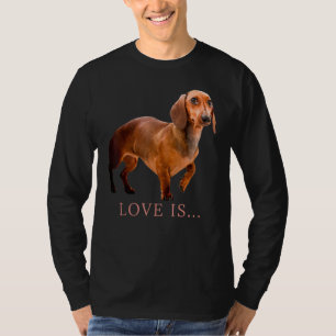 Camiseta Dachshund Weiner Perro Mamá Papá Ama Doxie Cortar 